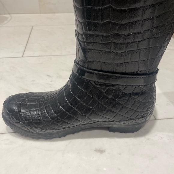 Louis Pinko crocodile effect rubber rain boots Made In Italy - Picture 5 of 9